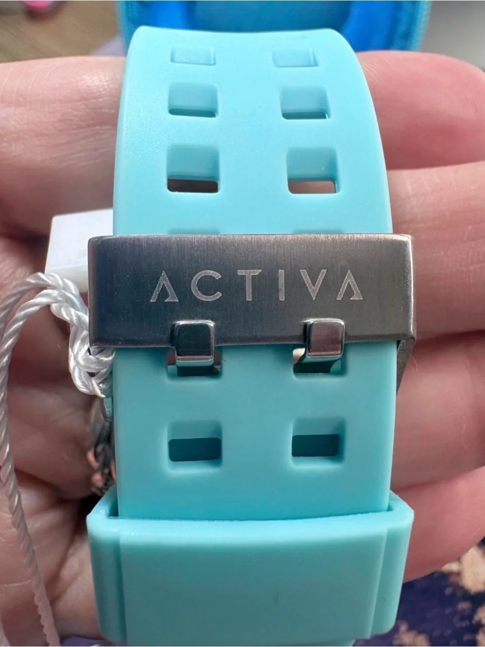 🩵 Ativa Men's Digital Sport Watch in Light Blue with case & wheel keychain